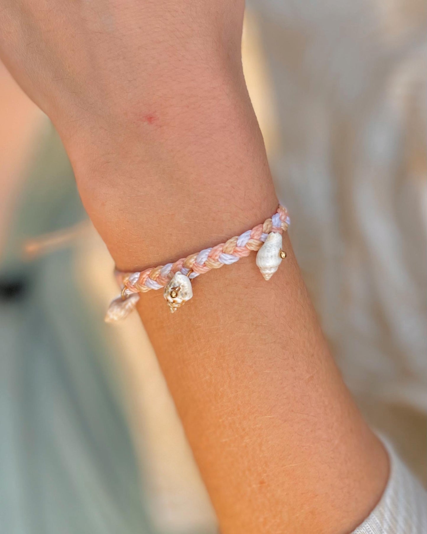 Hawaii Shell Bracelet Light Pink Bracelet Braided Pastel Pink Accessories Beachy Jewelry for Beach Vacation Girls Bracelet Conch Shell Boho
