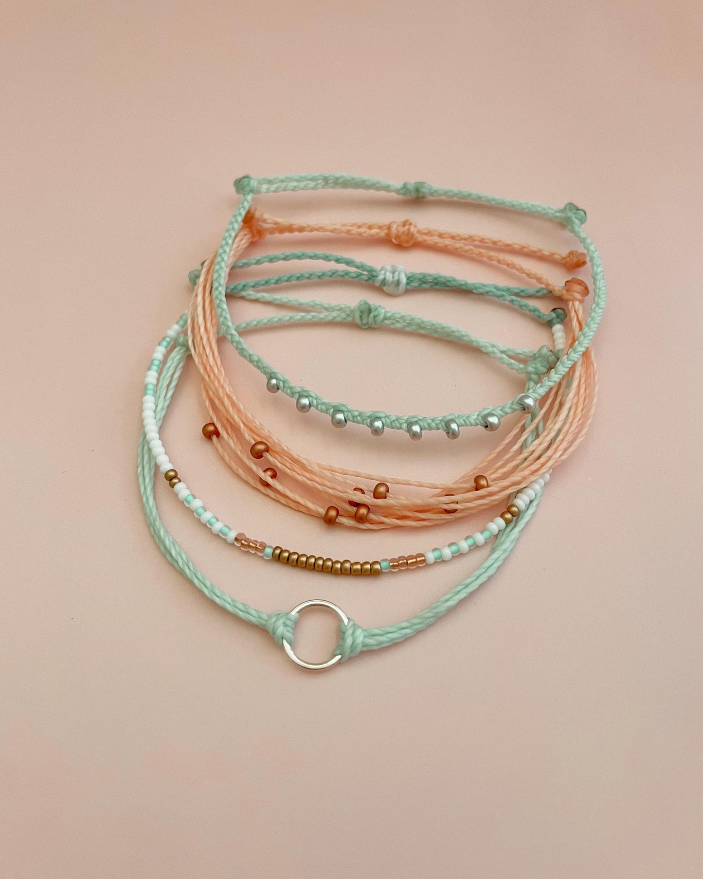 Surfer Bracelet Set Adjustable Beach Bracelets Boho Surf Bracelets for Women Stackable String Bracelet Set Handmade Boho Summer Accessories
