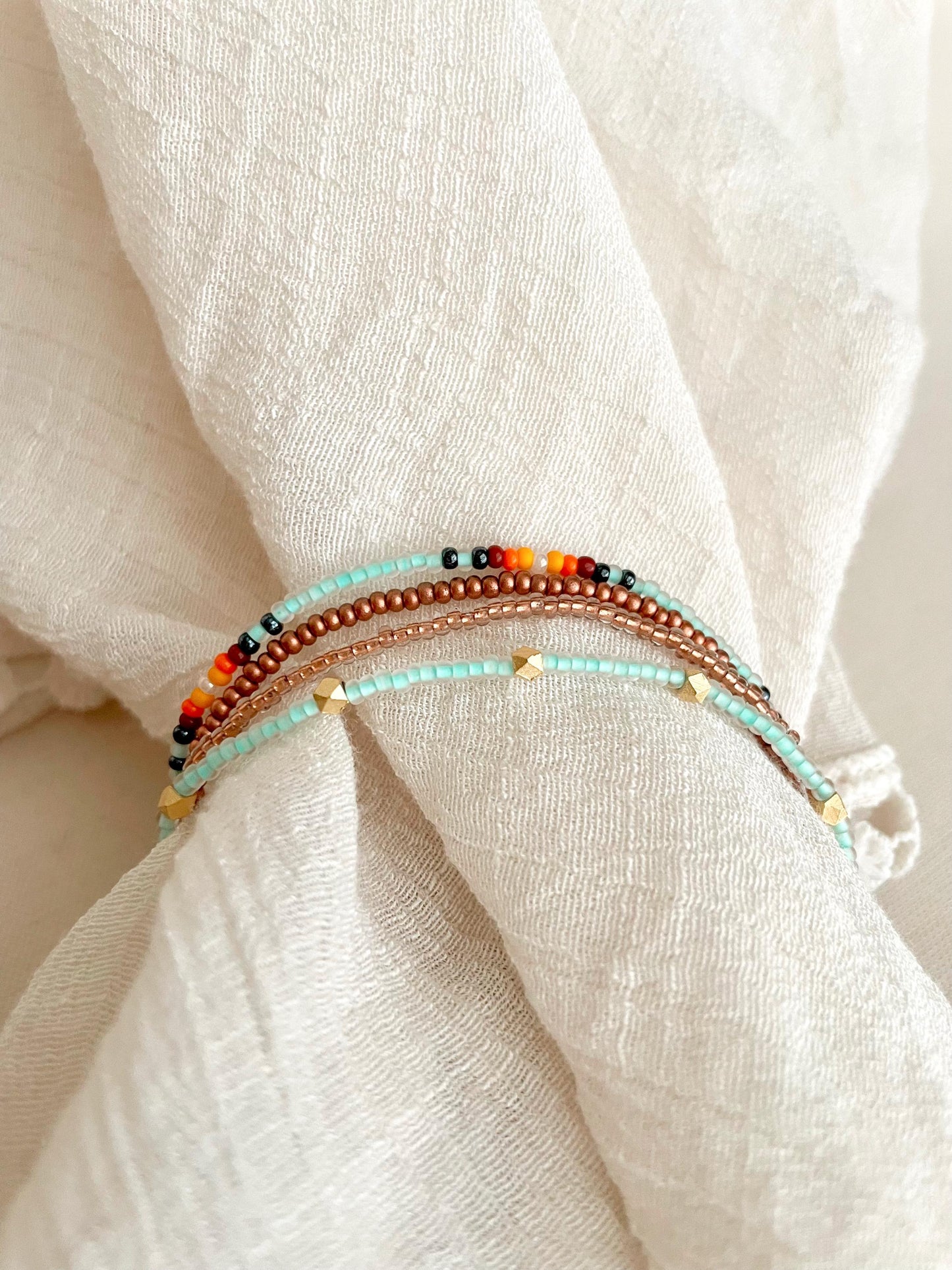 Seed Bead Stretch Bracelet Set Beach Jewelry for Travel Bracelet Stack Boho Beaded Bracelet Minimalist Tiny Stacking Bracelets Light Blue