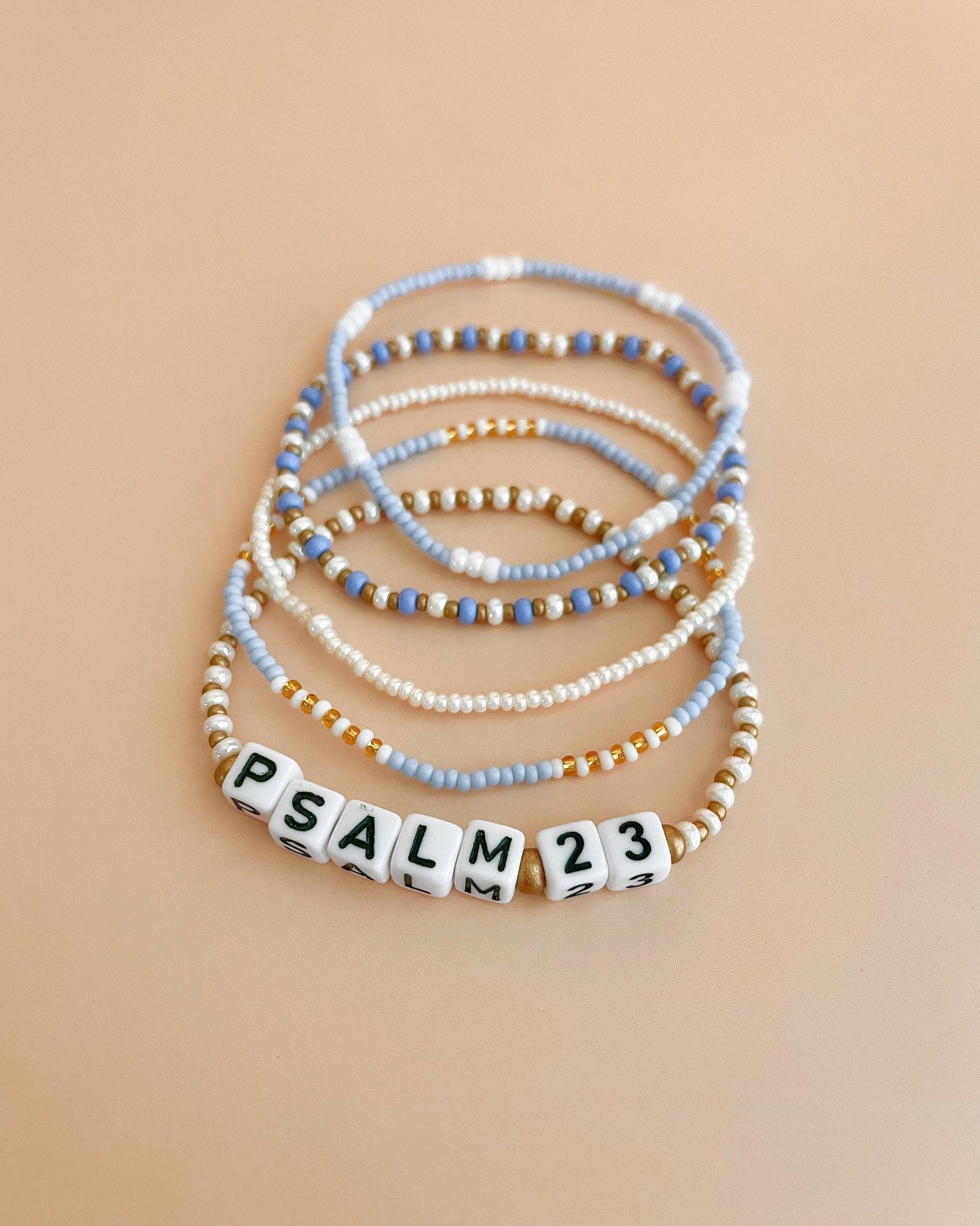 Personalized Beaded Bracelet Set Custom Christian Bracelet Bible Verse Jewelry Faith Bracelet Gift Idea Stretch Bracelet Stack Cute Beaded