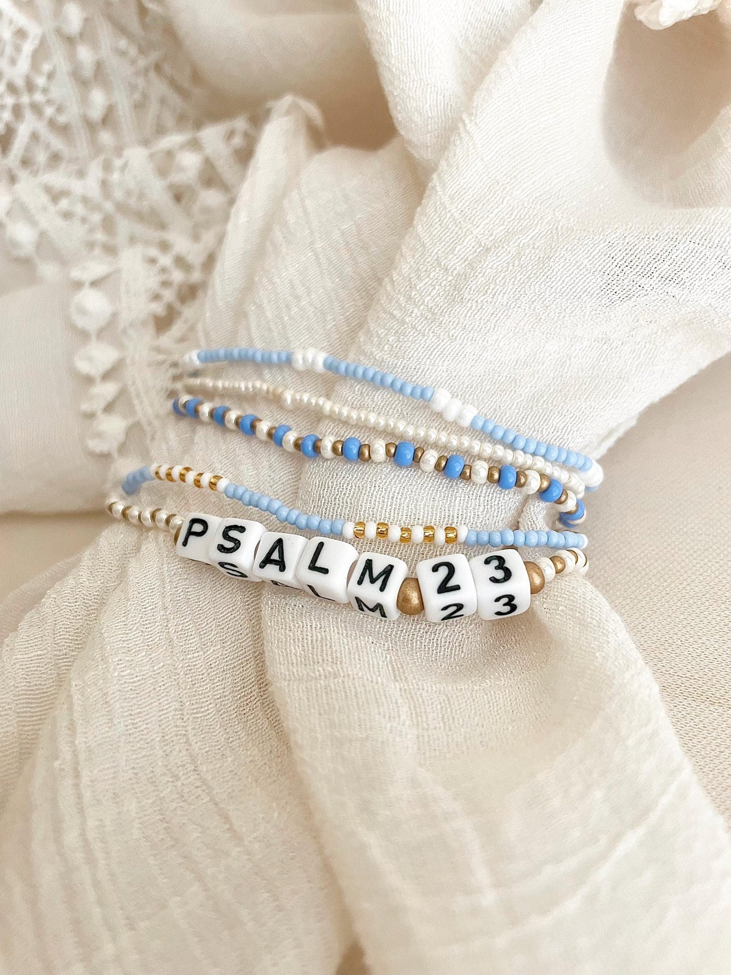 Personalized Beaded Bracelet Set Custom Christian Bracelet Bible Verse Jewelry Faith Bracelet Gift Idea Stretch Bracelet Stack Cute Beaded