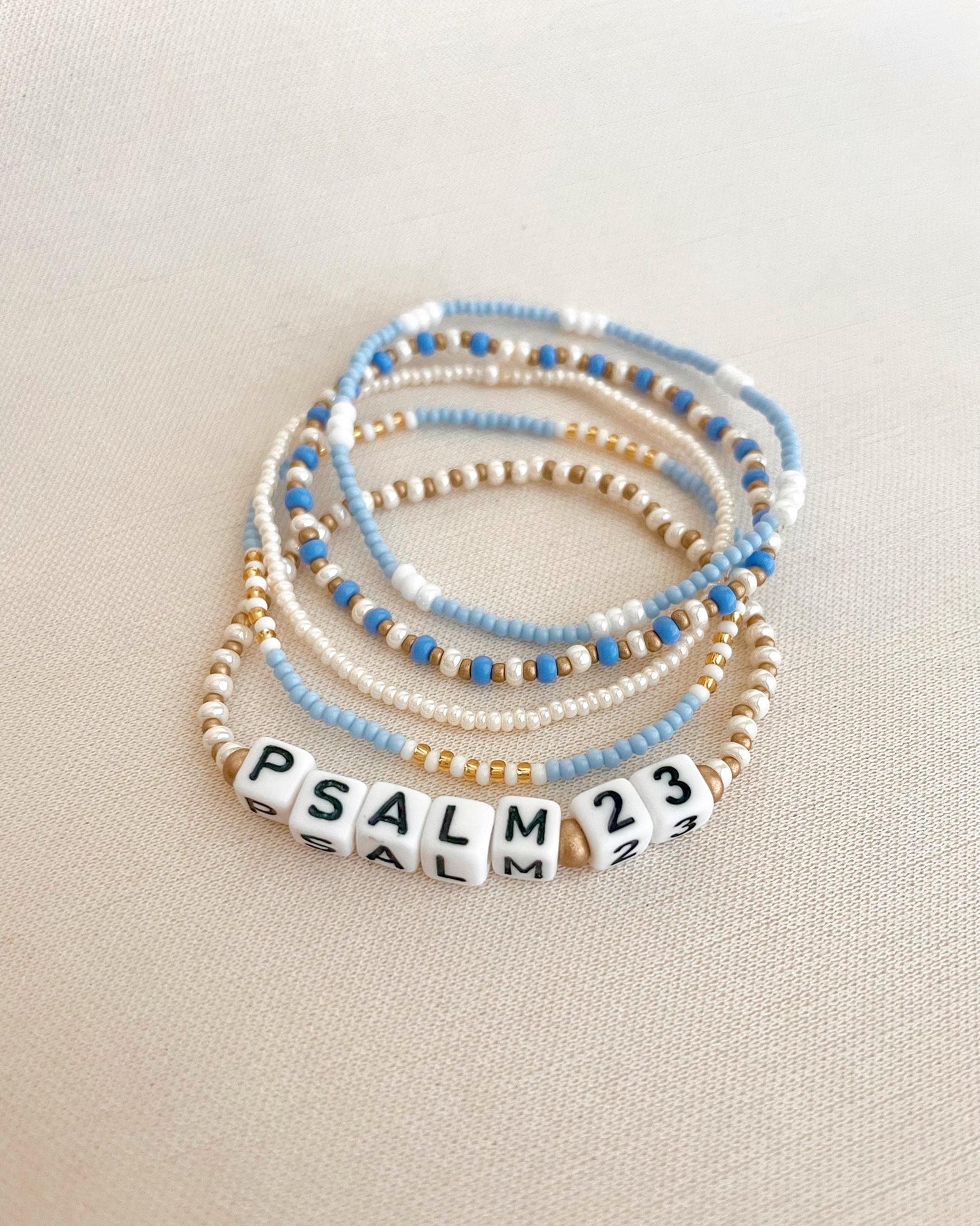 Personalized Beaded Bracelet Set Custom Christian Bracelet Bible Verse Jewelry Faith Bracelet Gift Idea Stretch Bracelet Stack Cute Beaded