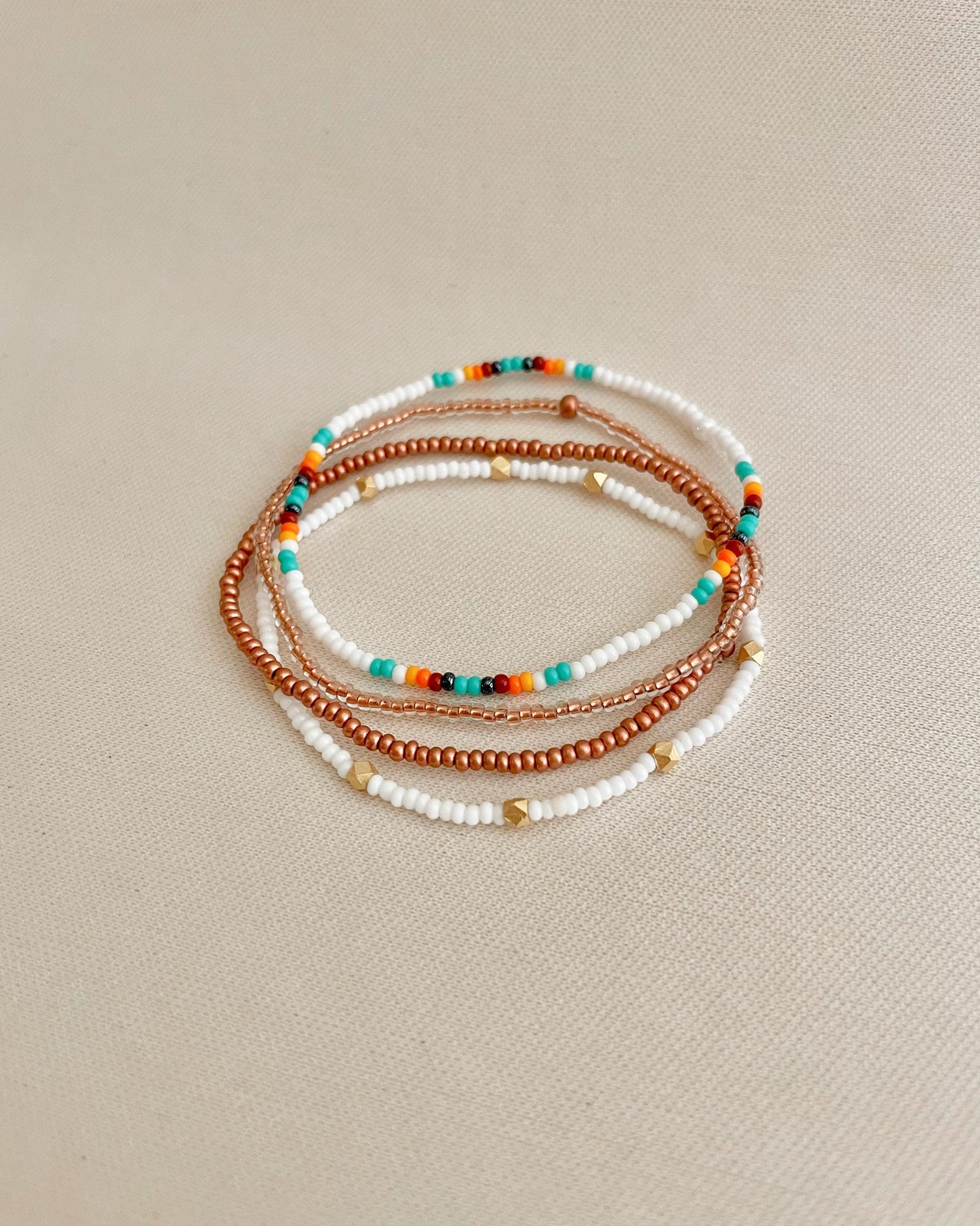 Seed Bead Bracelet Stack Stretch Bracelet Teenage Daughter Birthday Gift Idea for Friend Beaded Bracelet Set Beach Vacation Jewelry Handmade