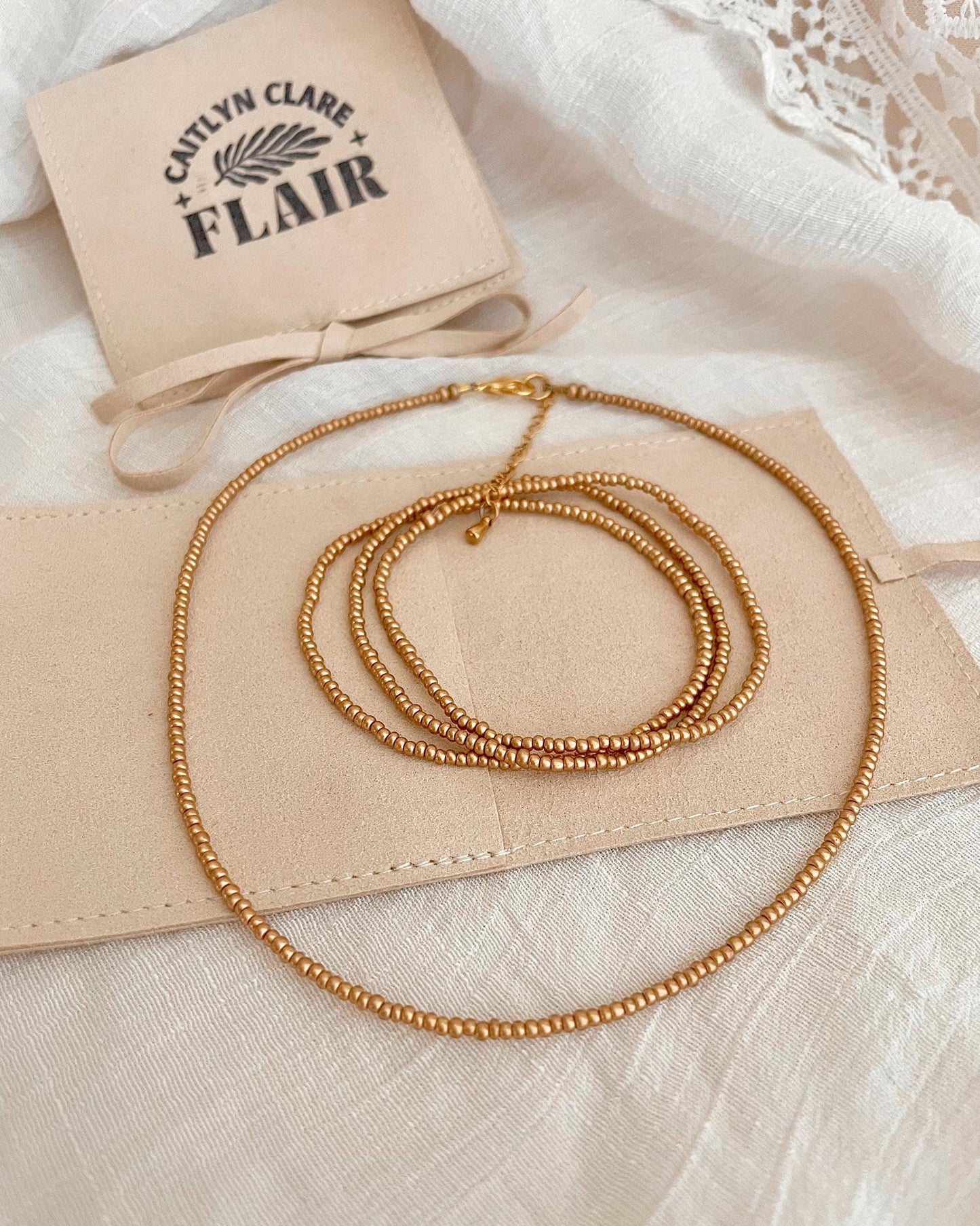 Dainty Gold Beaded Necklace and Bracelet Set Minimalist Bead Jewelry Set Gift Idea for Mom Simple Gold Choker Short Necklace Everyday Wear