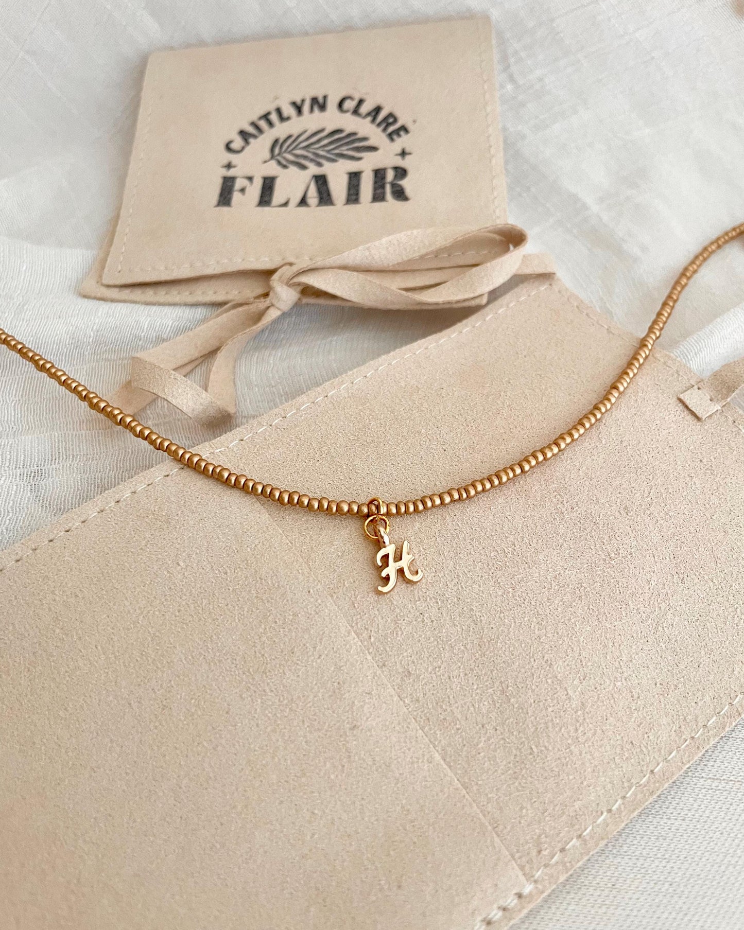 Dainty Custom Initial Necklace Tiny Gold Bead Necklace Personalized Gift for Her Minimalist Jewelry Beaded Choker Necklace Customized Gift