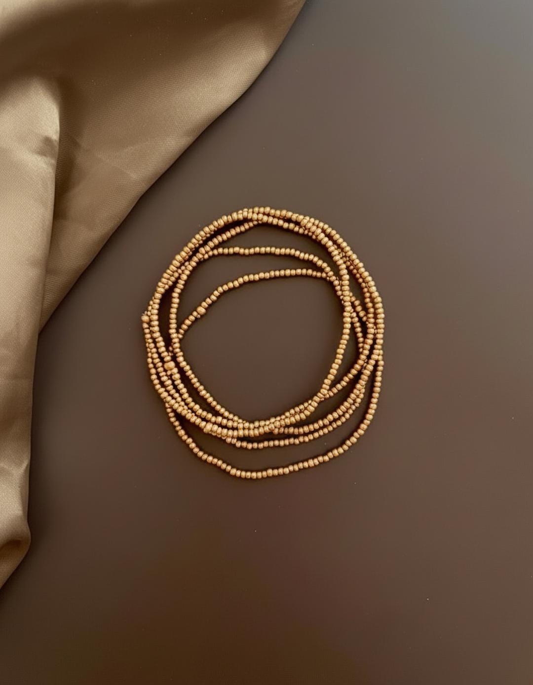 Stretchy Gold Beaded Bracelet Gift Idea for Sister Dainty Jewelry Minimalist Style Stackable Bracelet Timeless Gold Jewelry Set for Women