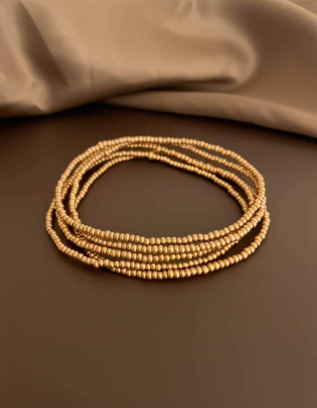 Stretchy Gold Beaded Bracelet Gift Idea for Sister Dainty Jewelry Minimalist Style Stackable Bracelet Timeless Gold Jewelry Set for Women