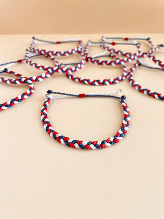 Team Spirit Bracelets Custom Colors Waxed String Bracelet School Color Gift Idea Bulk Friendship Bracelets College Personalized Jewelry Boho