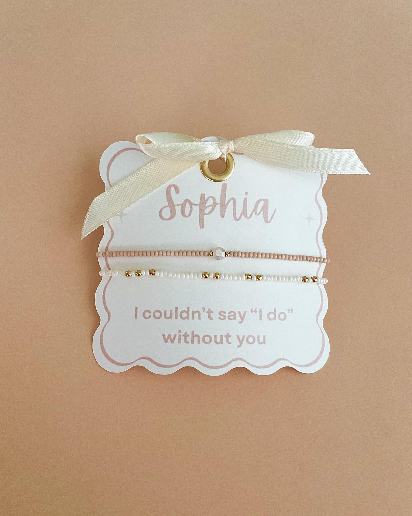 Bridesmaid Proposal Gift Personalized Bridesmaid Jewelry Custom Will You Be My Bridesmaid Bracelet Set Dainty Beaded Bracelet Bridal Party