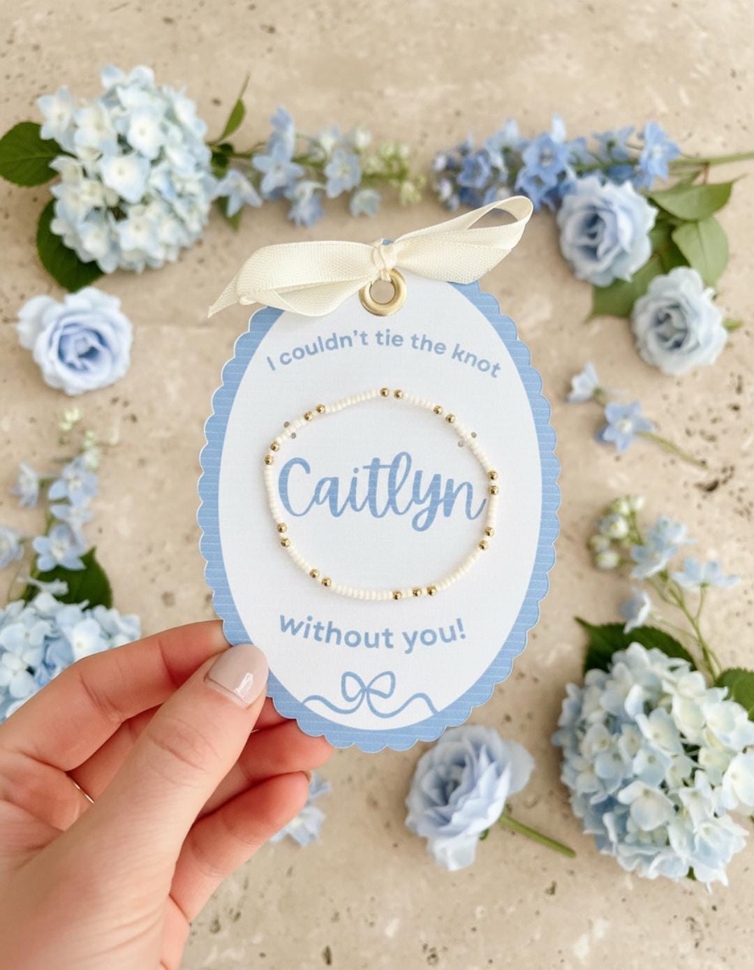 Light Blue Bridesmaid Gift Sky Blue Bachelorette Party Favor for Bridesmaid Bracelet Proposal Jewelry Wedding Trendy Bridesmaid Card Custom