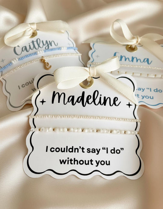 Bridesmaid Proposal Gift Personalized Bridesmaid Jewelry Custom Will You Be My Bridesmaid Bracelet Set Dainty Beaded Bracelet Bridal Party