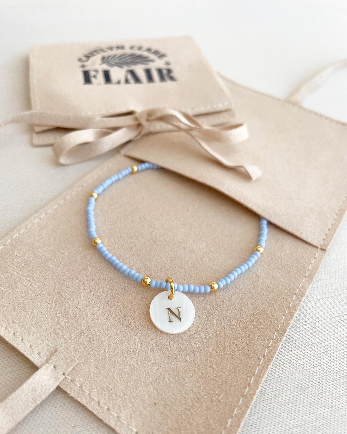 Layering Initial Bracelet Custom Charm Initial Bead Bracelet for Women Personalized Letter Bracelet Beaded Elastic Friendship Jewelry Dainty
