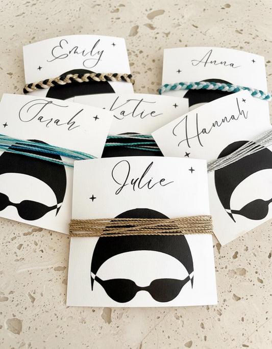 Swim Team Gift Bulk Team Bracelet Gift for Swim Coach Swimmer Graduation Gift Senior Night Swim Gift Waterproof Bracelet Personalized Swim