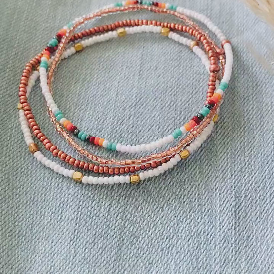 Stretch Bracelet Set, Dainty Bracelet, Colorful Bracelet, Boho Bracelet, Seed Bead Bracelet, Bracelet Stack, Small Beaded Bracelet, Handmade