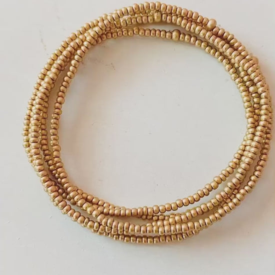 Minimalist Beaded Bracelet, Seed Bead Bracelet, Gold Bead Bracelet, Dainty Stretch Bracelet, Small Beaded Bracelet, Stacking Bracelets