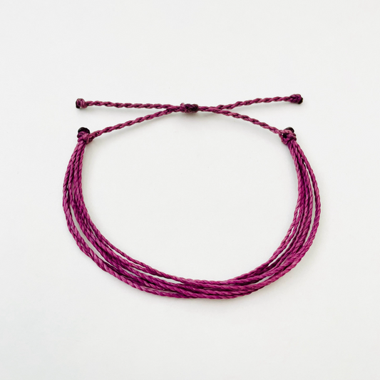 Purple Waterproof String Bracelet, Surfer Style Bracelet